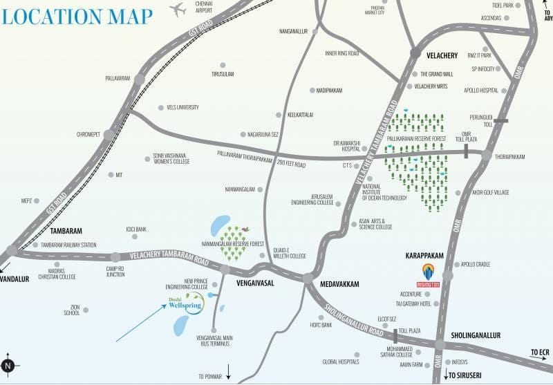 Medavakkam Chennai zemljevid