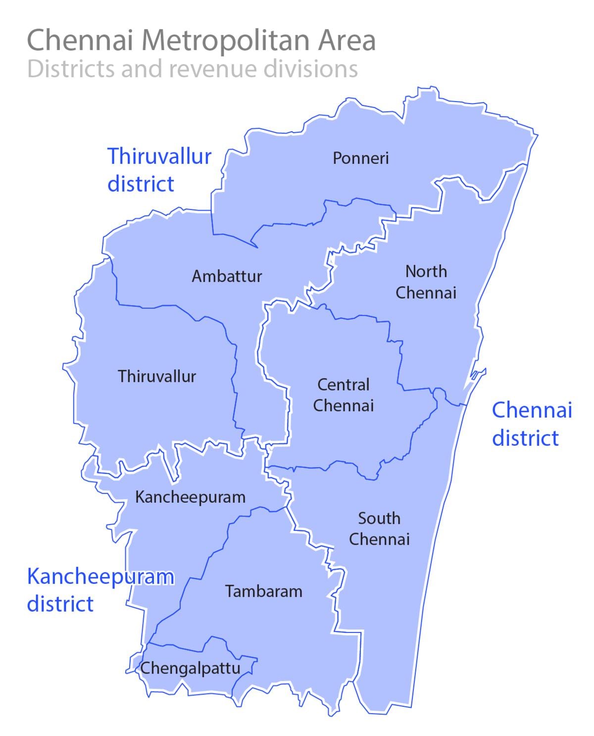 Chennai omejitev zemljevid