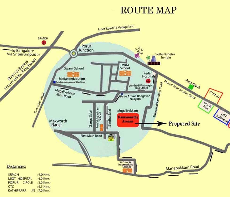 Porur Chennai zemljevid