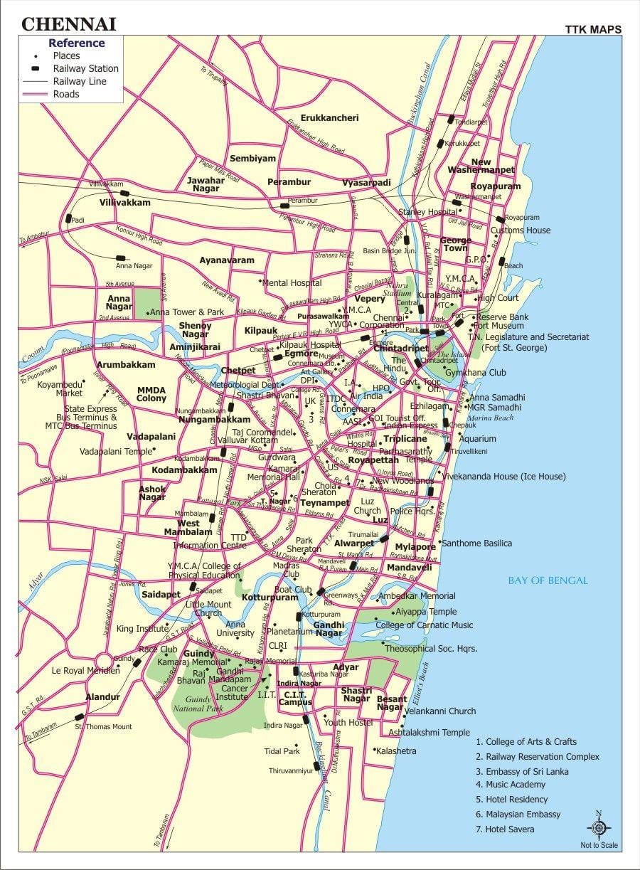 Chennai v zemljevidu