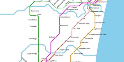 Zemljevid Chennai, ana Nagar