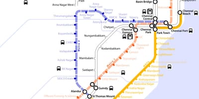 Železniški zemljevid Chennai