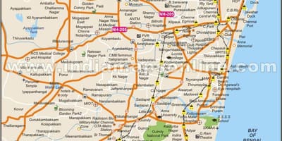 Chennai mesto, polno zemljevid