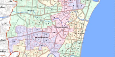Večja Chennai corporation zemljevid