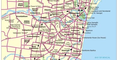 Cestni zemljevid Chennai