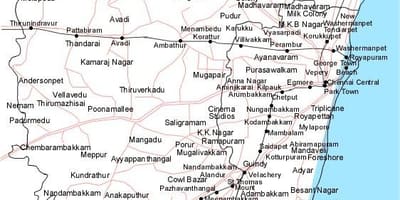 Chennai zemljevid z navodili