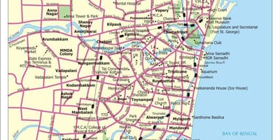 Chennai na zemljevidu