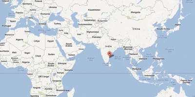 Chennai na svetovni zemljevid