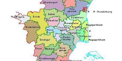 Zemljevid Chennai Tamil registraciji takšnega uvoza