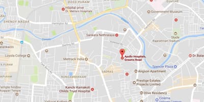 Apollo bolnišnici Chennai Greams cestni zemljevid