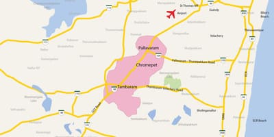Zemljevid Tambaram Chennai